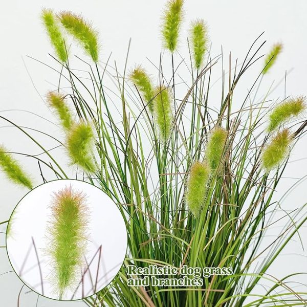 Betylifoy Artificial Grass Plants Outdoor 10PCS Fake Shrubs Wheat Grass Cattails 22 Inch Tall Onion Grass Greenery Stems UV Resistant Ornamental Grass Bushes Plant for Indoor Outdoor Home Garden Decor - Image 5