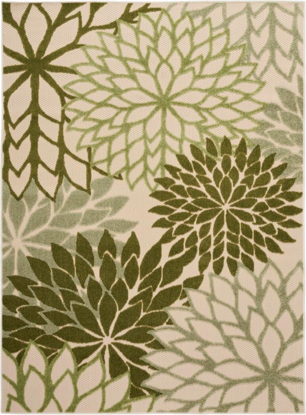 Nourison Aloha 4' x 6' Ivory Green Fabric Tropical Area Rug (4' x 6') - Image 4
