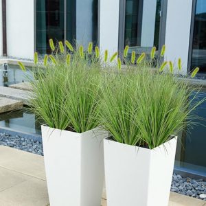 Betylifoy Artificial Grass Plants Outdoor 10PCS Fake Shrubs Wheat Grass Cattails 22 Inch Tall Onion Grass Greenery Stems UV Resistant Ornamental Grass Bushes Plant for Indoor Outdoor Home Garden Decor