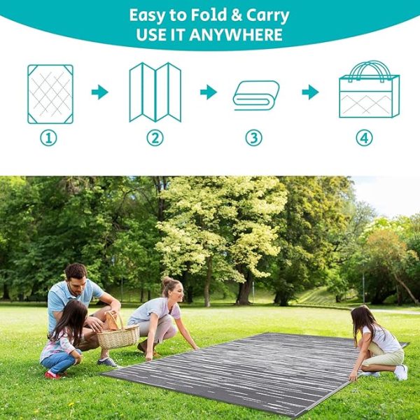 HEBE Outdoor Rug 6' x 9' Waterproof for Patios Clearance, Reversible Plastic Straw Rug Camping Carpet, Indoor Outdoor Area Rugs Patio Mats for RV,Picnic,Backyard,Deck,Balcony,Porch - Image 2